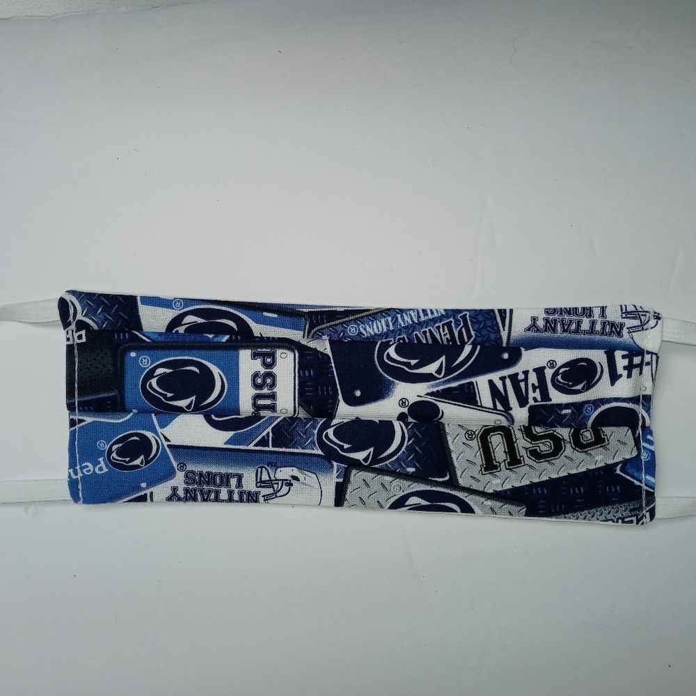 Penn State pleated face mask w/ e…